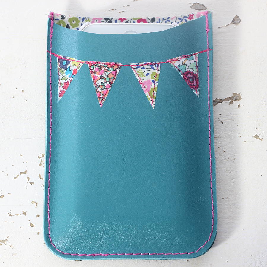 Personalised Leather Bunting Phone Cover By Livi & Belle