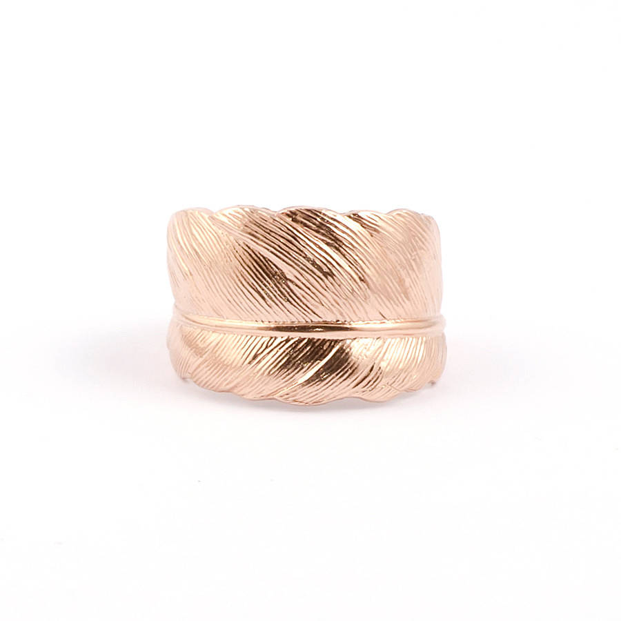 Solid Rose Gold Feather Ring By Lily McCallin | notonthehighstreet.com