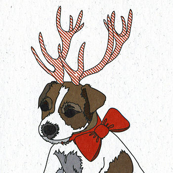 Illustrated Jack Russell Puppy Blank Card, 4 of 4