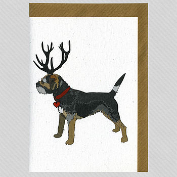 Illustrated Blue Border Terrier Blank Card, 3 of 4