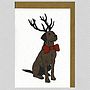 Illustrated Chocolate Labrador Blank Card, thumbnail 3 of 4