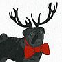 Illustrated Black Pug Blank Card, thumbnail 4 of 4