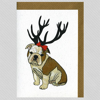 Illustrated Bulldog Girl Pup Blank Card, 3 of 4