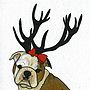 Illustrated Bulldog Girl Pup Blank Card, thumbnail 4 of 4