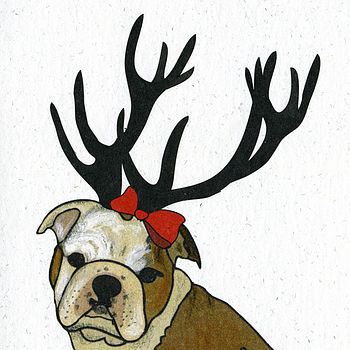 Illustrated Bulldog Girl Pup Blank Card, 4 of 4