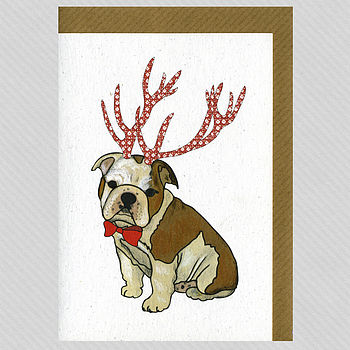 Illustrated Bulldog Boy Pup Blank Card, 3 of 4