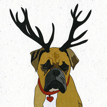 Illustrated Boxer Dog Blank Card, 4 of 4