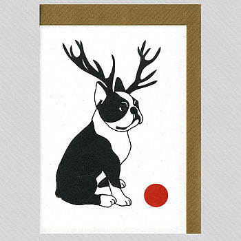 Illustrated Boston Terrier Blank Card, 3 of 4