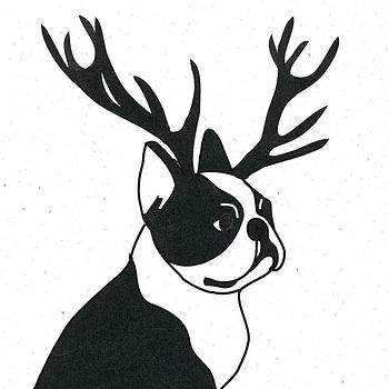 Illustrated Boston Terrier Blank Card, 4 of 4