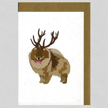 Illustrated Party Pomeranian Blank Card, 3 of 4