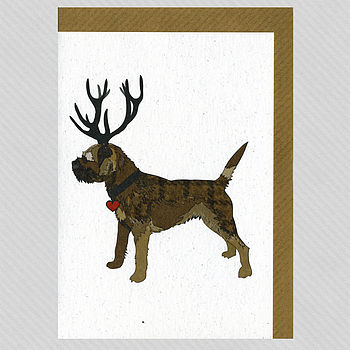 Illustrated Grizzle Border Terrier Blank Card, 3 of 4