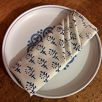 Hand Printed Tablecloth And Napkins, 2 of 8