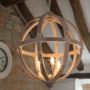 Large Round Wooden Orb Chandelier, thumbnail 1 of 1