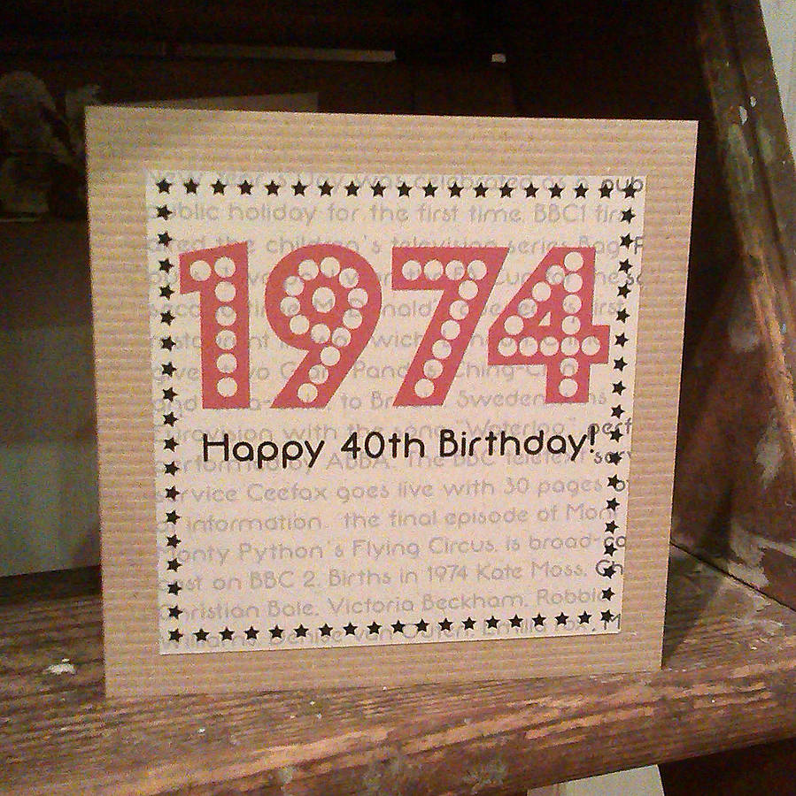Born In 1974 Birthday Card By Bells Scambler Born In 1974 Birthday Card By Bells Scambler