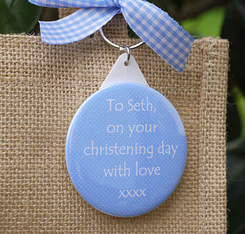 Personalised Christening Gift Bag And Keyring, 2 of 4
