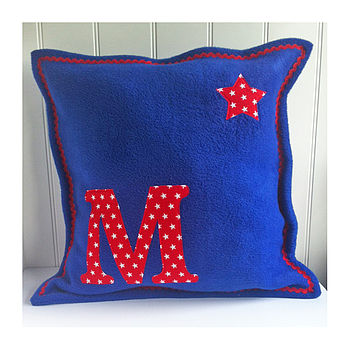Initial Fleece Cushion With Stars, 3 of 4