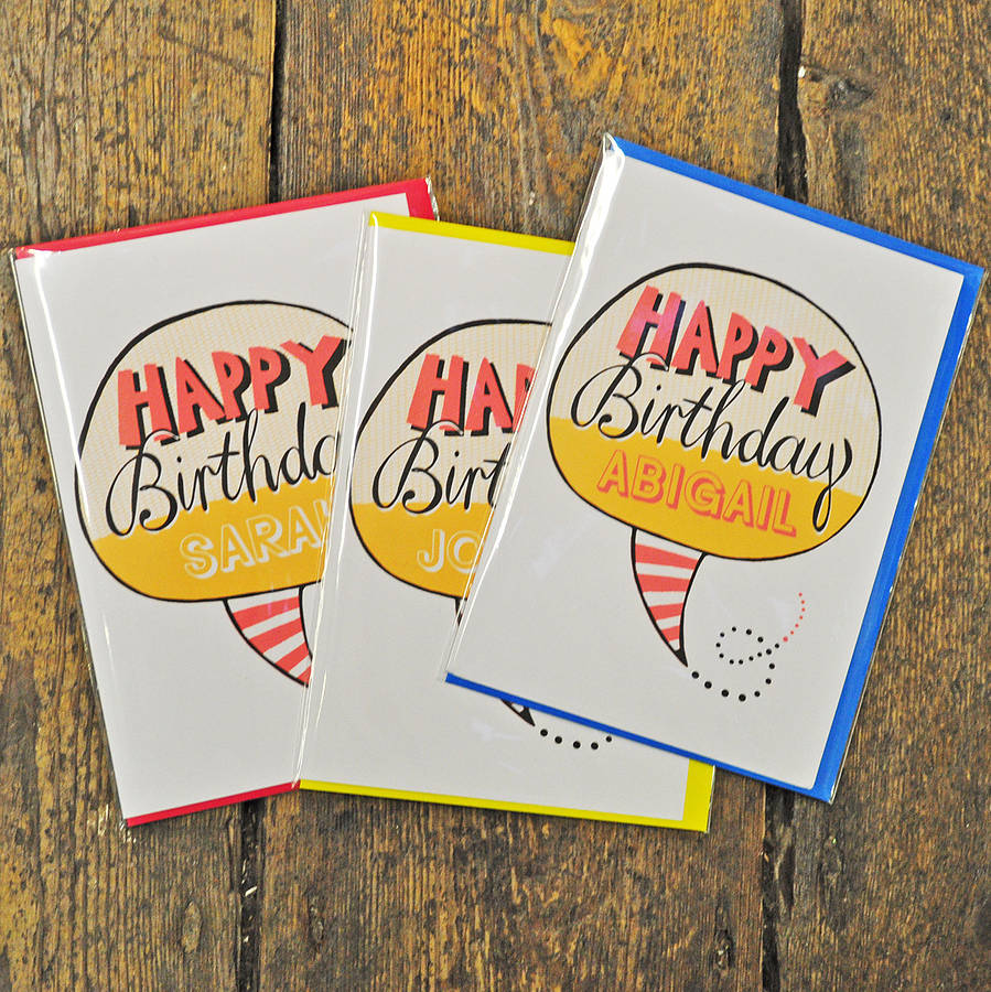 'Happy Birthday' Personalised Card By Mary Fellows | notonthehighstreet.com