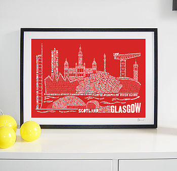 Glasgow Skyline Typography Print, 5 of 8
