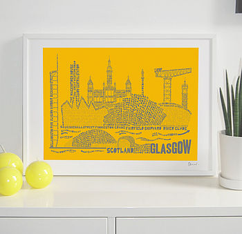 Glasgow Skyline Typography Print, 7 of 8