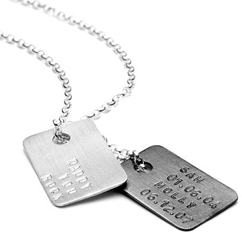 Men's Personalised Silver Tag Necklace By Chambers & Beau ...