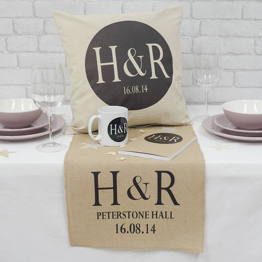 personalised wedding table runner by tillyanna