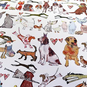 Recycled Animal Wrapping Paper Three Sheets, 8 of 10