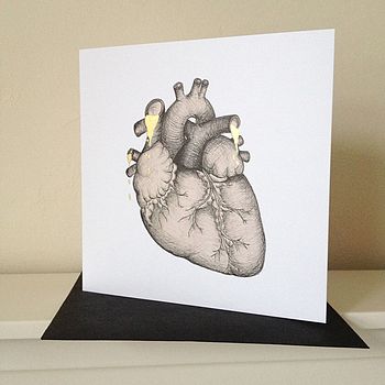 Anatomical Heart Illustration Valentines Card, 2 of 6