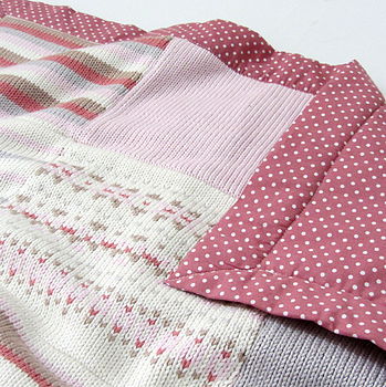 Pink Fairisle Knitted Baby Blanket, 3 of 6