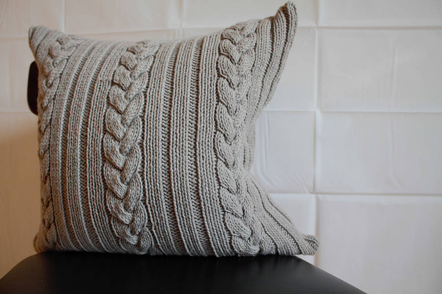 knotted cable cushion hand knit by s t r i k k handknits ...