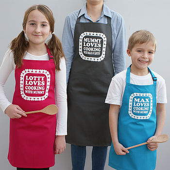 Personalised Love Cooking With Mummy Apron Set, 2 of 6