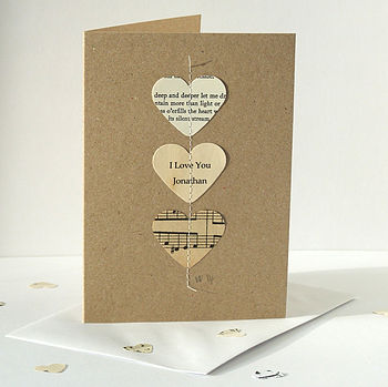 Handmade Poetry And Music Heart Card, 5 of 8