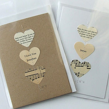 Handmade Poetry And Music Heart Card, 7 of 8