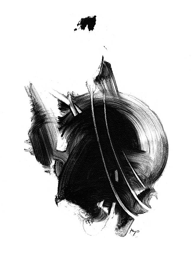 Abstract Feathers Black & White Portrait Nordic Style Wall 