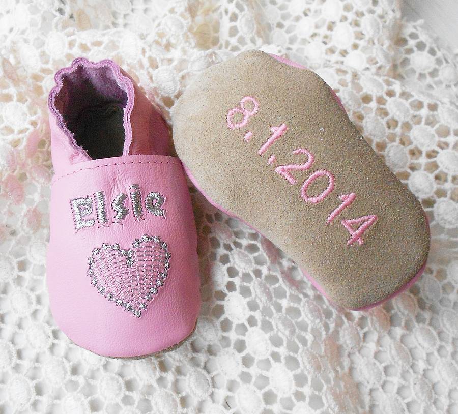Personalised Sweet Heart Baby Shoes, 1 of 7