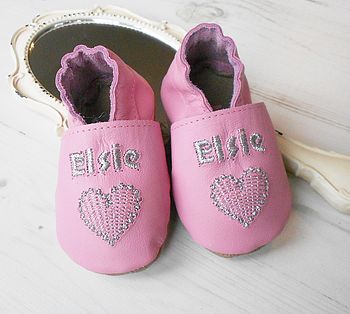 Personalised Sweet Heart Baby Shoes, 2 of 7