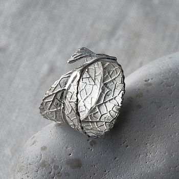 Sterling Silver Leaf Furl Ring, 4 of 5