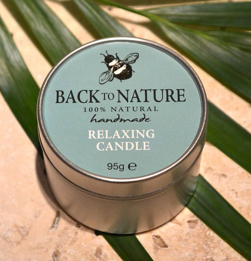 relaxing natural aromatherapy candle by back to nature skincare