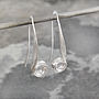 Curved Sterling Silver Spiral Drop Earrings, thumbnail 3 of 5
