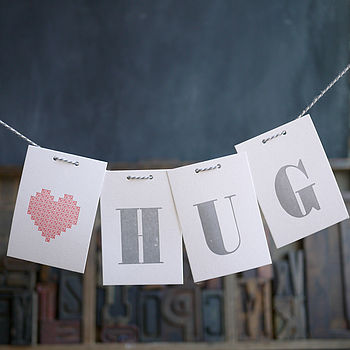Post A Hug Letterpress Love Letter Keepsake Card, 3 of 6