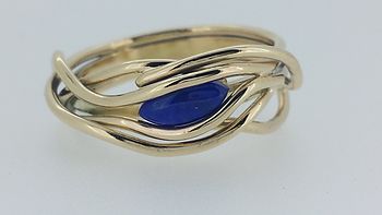 Handmade Entwined Gold And Gemstone Ring, 4 of 6