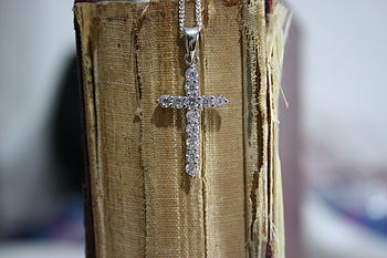 Sterling Silver Diamante Cross Necklace, 2 of 3