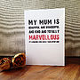 'My Mum is Marvellous' Card, thumbnail 1 of 1