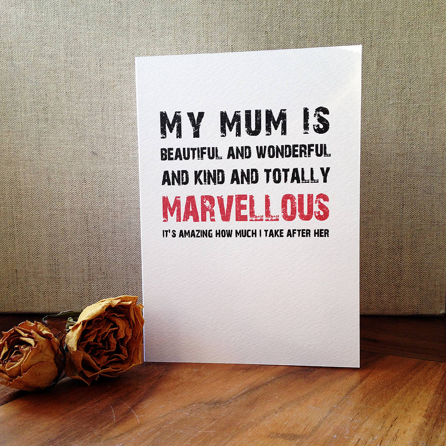 'My Mum is Marvellous' Card