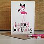 Pink Flamingo 'Happy Birthday' Card, thumbnail 2 of 9