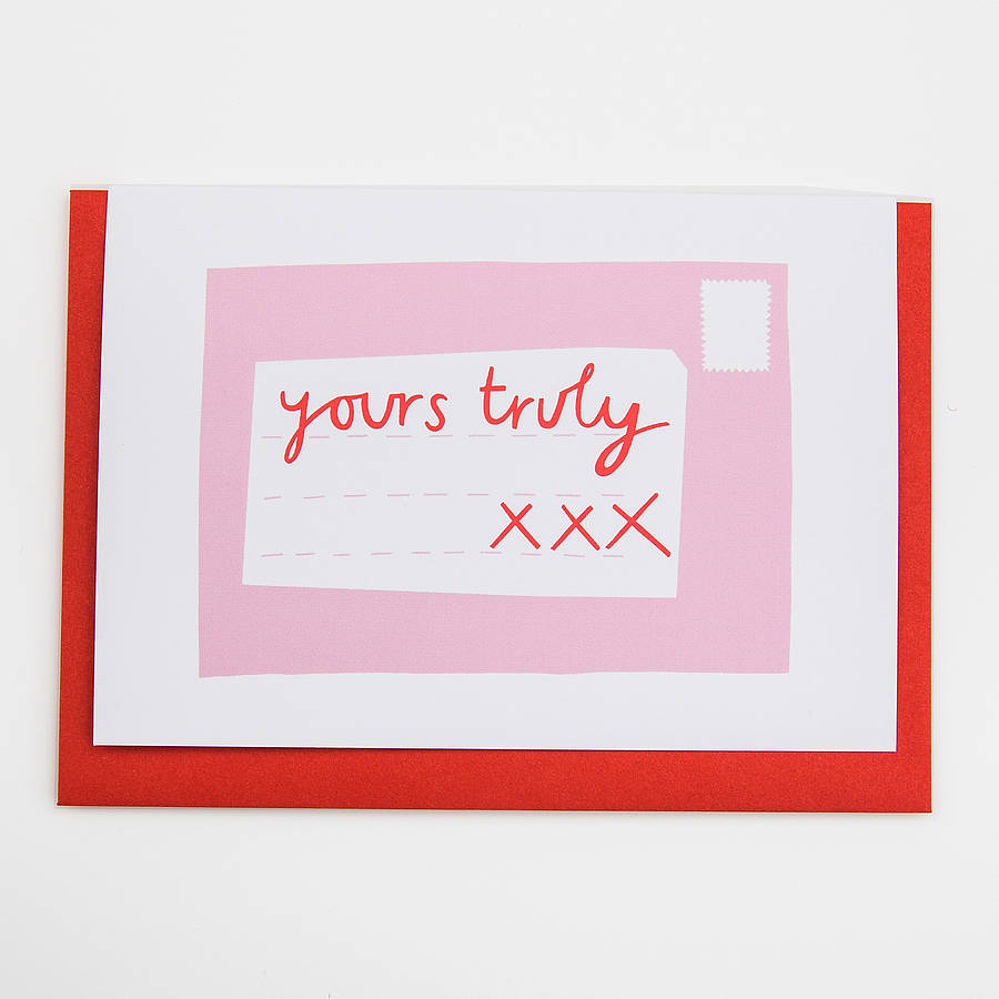 'Yours Truly' Card By Alison Hardcastle