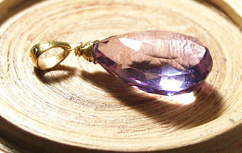 Large Amethyst Pendant Gold Necklace, 2 of 2