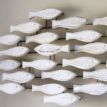 Whitewashed 'There's Always One' Fish Shoal Art, 2 of 2
