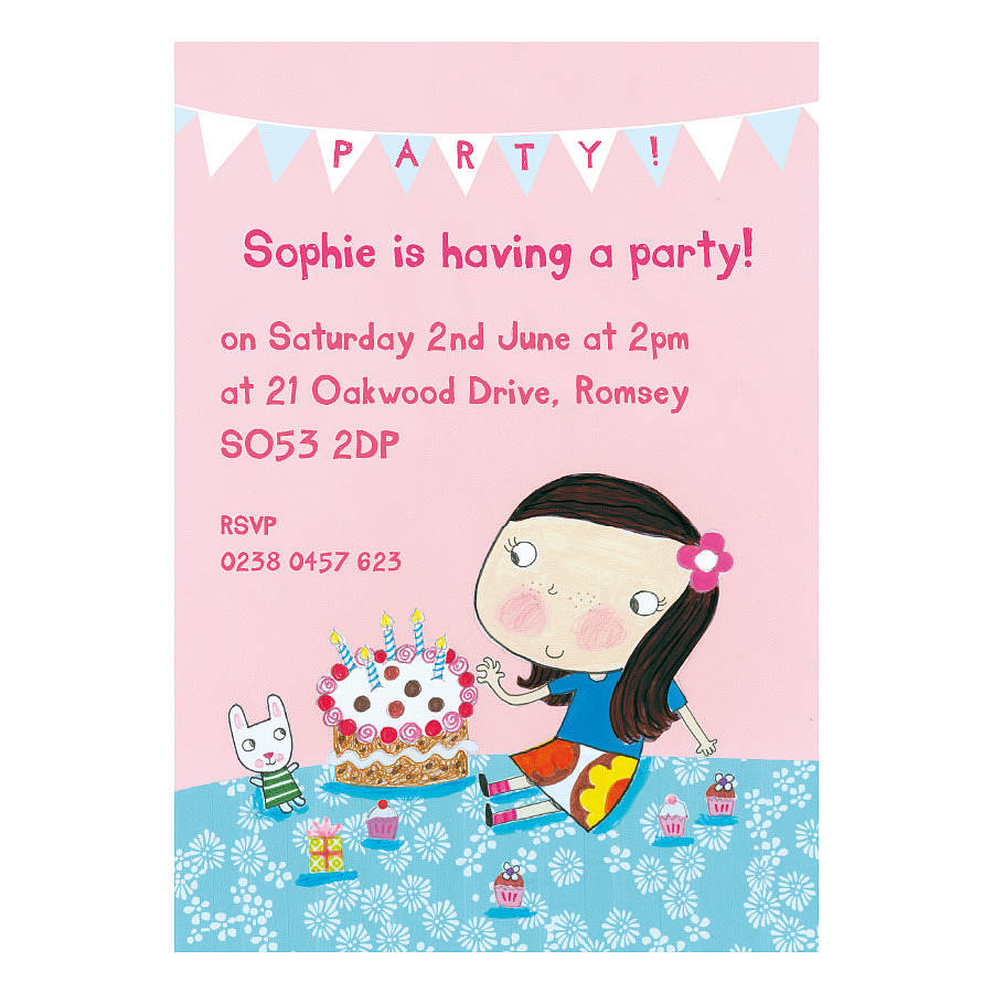 Personalised Girl's Birthday Invitations By Made by Ellis ...