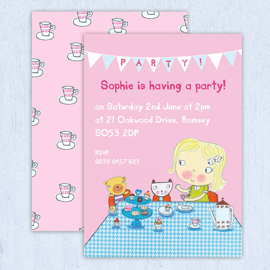 Girls Tea Party Invitations 2