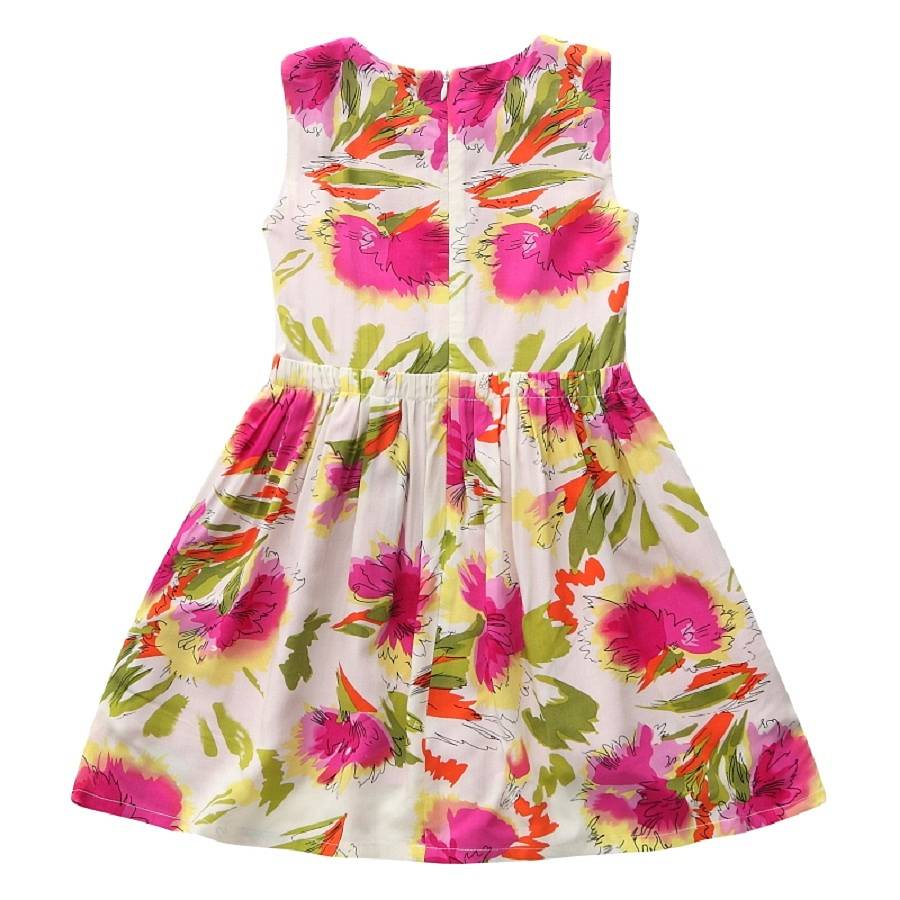 girl's hot pink floral a line dress by london kiddy ...